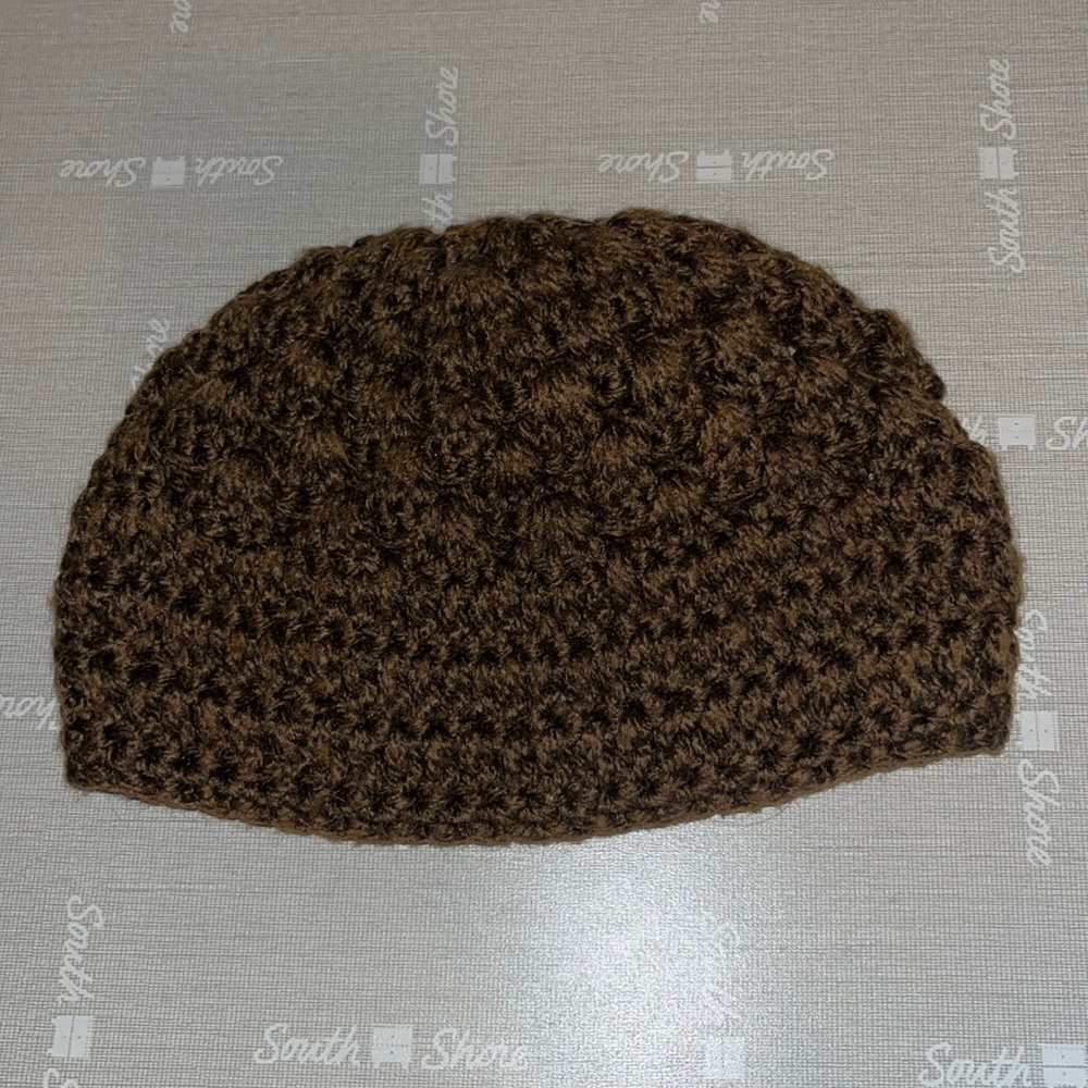 brown knit womens hat